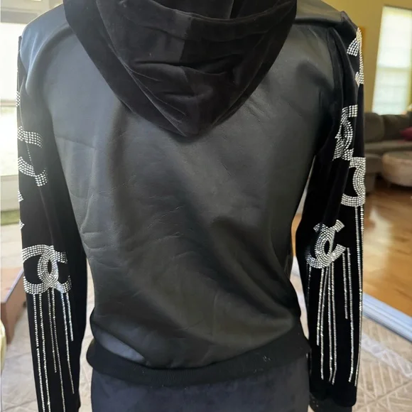 CC Black Bomber Jacket with Silver Details - Picture 10 of 12